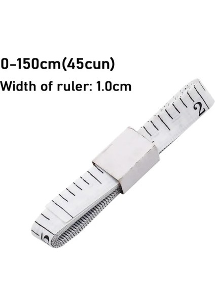 1.0 cm Beyaz Mezura Olmadan Vücut Ölçme Cetveli Dikiş Terzi Aracı 150 Cm/60 "giysi Göğüs Kalça Bel Boyutu Standart Bant Pvc (Yurt Dışından)