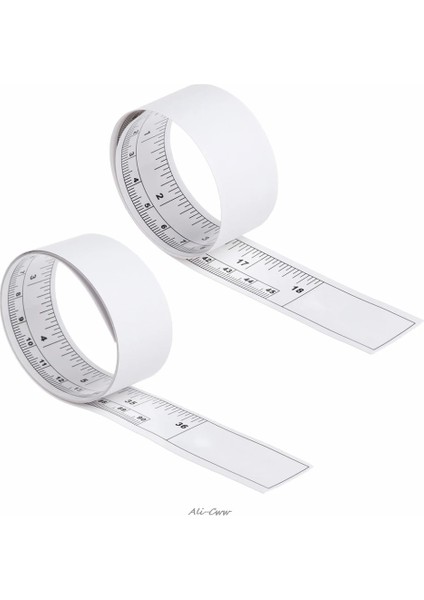 Beyaz 45 cm Kendinden Yapışkanlı Metrik Şerit Metre Vinil Gümüş Cetveller Dikiş Makinesi Etiketi (Yurt Dışından)
