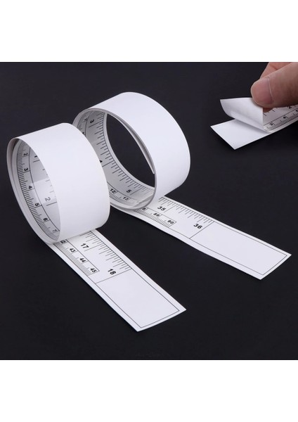 Beyaz 45 cm Kendinden Yapışkanlı Metrik Şerit Metre Vinil Gümüş Cetveller Dikiş Makinesi Etiketi (Yurt Dışından) fiyatları