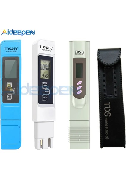 Beyaz Kılıflı Tds Ec Metre Tds-3 Sıcaklık Test Cihazı Kalemi 3 In1 Fonksiyonlu Iletkenlik Su Kalitesi Ölçüm Aracı Tdsec Test Cihazı 0-9990PPM (Yurt Dışından) fiyatları