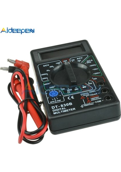 Multimetre DT830B Ac/dc Dijital Multimetre 750/1000 V Voltmetre Ampermetre Ohm Test Cihazı Güvenlik El Metre Test Uçlu Dijital Multimetre (Yurt Dışından)