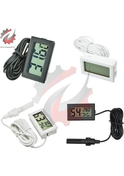 Tpm-10 Siyah 2 M Mini LCD Dijital Termometre Higrometre Termostat Kapalı Uygun Sıcaklık Sensörü Nem Ölçer Ölçer Aletleri Probu (Yurt Dışından)