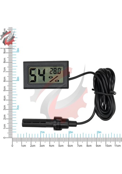 Tpm-10 Siyah 2 M Mini LCD Dijital Termometre Higrometre Termostat Kapalı Uygun Sıcaklık Sensörü Nem Ölçer Ölçer Aletleri Probu (Yurt Dışından)