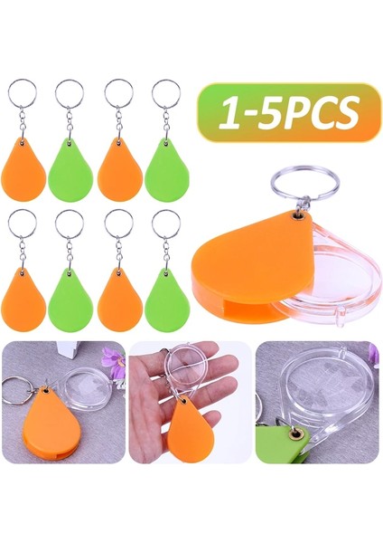 Turuncu 5 Adet 10X Plastik Mini Büyüteç Cam Okuma Anahtarlık Katlanır El Büyüteç Büyüteç Anahtar Parçaları (Yurt Dışından) fiyatları