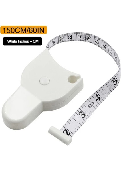 Beyaz cm ve Inç 1.5 M Geri Çekilebilir Vücut Ölçü Bandı Mini Cep Y Şeklinde Cetvel Bel Kol Göğüs Kalça Ölçme Ölçeği Vücut Fitness Bant Ölçme Aracı (Yurt Dışından)