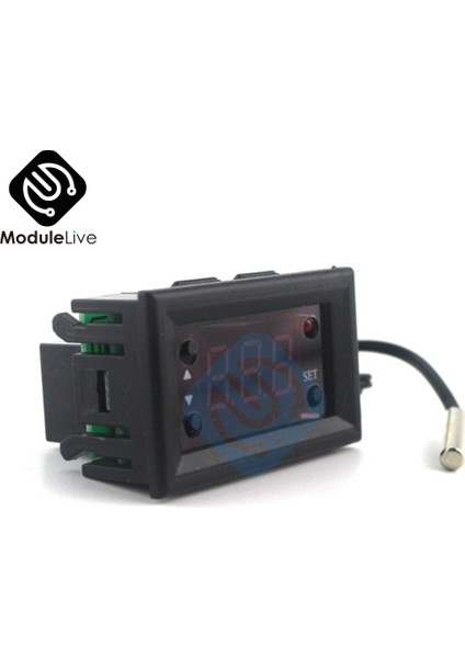 Mavi W1218 Dc 12V Kırmızı Mavi LED Dijital Ekran Sıcaklık Kontrol Cihazı Termostat Regülatörü Vali Kontrol Hızı Ntc Sensörü ile (Yurt Dışından)