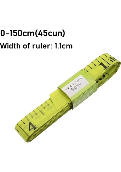1.1cm Rastgele Dolor Mezura Vücut Ölçüm Cetveli Dikiş Terzi Aracı 150CM/60 "giysi Göğüs Kalça Bel Boyutu Standart Bant Pvc (Yurt Dışından)