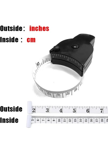 Inç cm Siyah Kendiliğinden Sıkılan Vücut Mezura Cetvel 150 Cm/60 Inç Dikiş Terzi Terzilik Ölçü Cetveli Metre Filmi Bel Göğüs Bacaklar Için (Yurt Dışından)