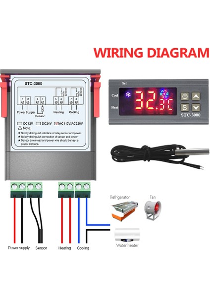 STC-1000 Ac 110-220V STC-1000 STC-3000 STC-3008 STC-3018 LED Dijital Sıcaklık Kontrol Cihazı Termostat Termoregülatör Inkübatör 12V 24V 110V 220V (Yurt Dışından) indirimleri