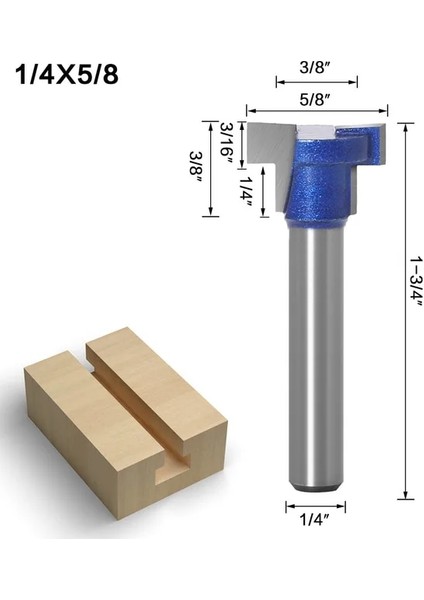 6.35X15.9 6mm 1/4 Inç Shank T-Yuvası Kesici Yönlendirici Bit Seti Anahtar Deliği Matkap Uçları Altıgen Cıvata T Planya Freze Kesici Ahşap Ağaç Işleme Araçları (Yurt Dışından)