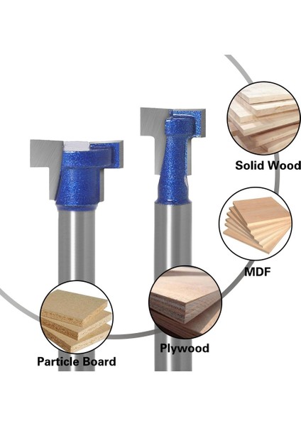 6.35X15.9 6mm 1/4 Inç Shank T-Yuvası Kesici Yönlendirici Bit Seti Anahtar Deliği Matkap Uçları Altıgen Cıvata T Planya Freze Kesici Ahşap Ağaç Işleme Araçları (Yurt Dışından) modelleri