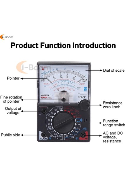 Multimetre Evrensel Pointer Multimetre Ac/dc Gerilim Akım Test Cihazı Ohmmetre Direnç Ölçer Ceo, Hfe Test Cihazı Buzzer Multimetreler ile (Yurt Dışından) modelleri