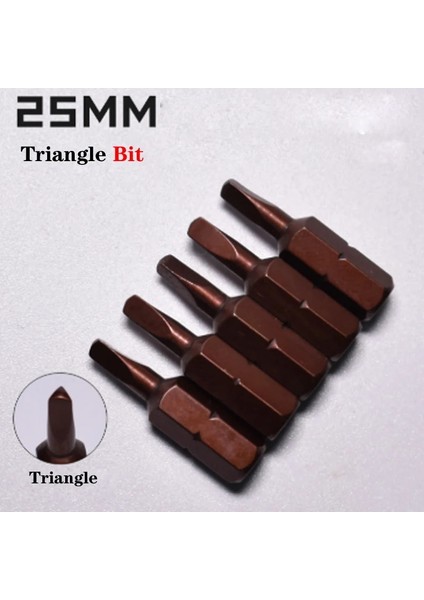 TA18-5 Adet 5 Adet Manyetik Üçgen Kafa Tornavida Bit 1/4 "altıgen Saplı 25MM Uzun Tornavida Elektrikli Kulaklık Seti TA18 TA20 TA23 TA25 TA27TA30 (Yurt Dışından)