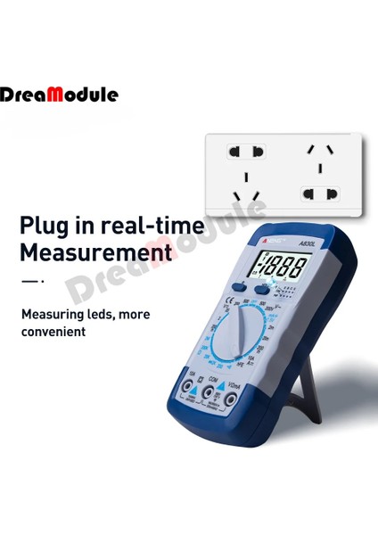 Mavi Sarı LCD Dijital Multimetre Ac Dc Gerilim Diyot Freguency Multitester Akım Test Cihazı Buzzer Fonksiyonu ile Aydınlık Ekran A830L (Yurt Dışından)