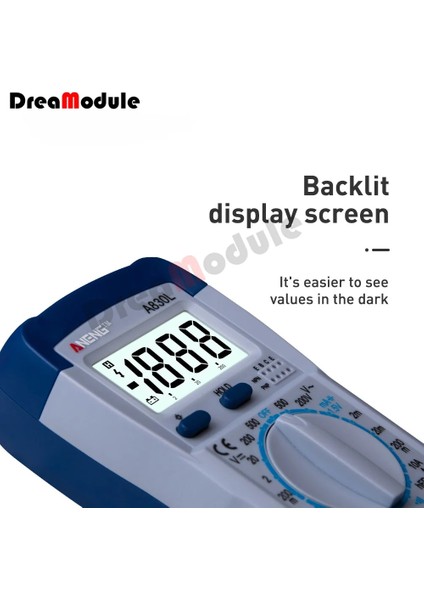 Mavi Sarı LCD Dijital Multimetre Ac Dc Gerilim Diyot Freguency Multitester Akım Test Cihazı Buzzer Fonksiyonu ile Aydınlık Ekran A830L (Yurt Dışından)