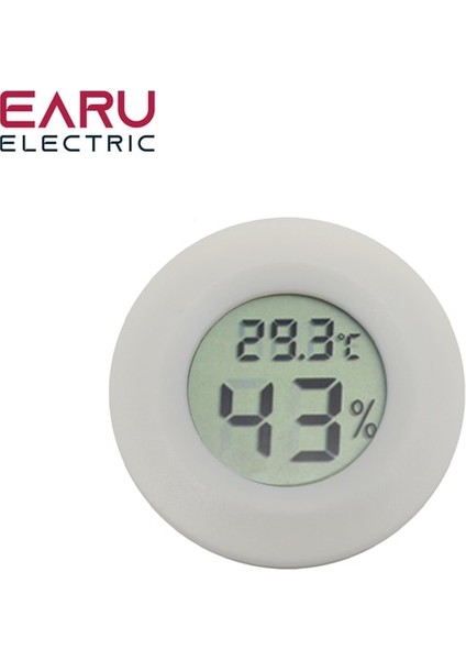 Tel Beyaz Mini Dijital LCD Oto Araba Pet Kapalı Uygun Sıcaklık Sensörü Nem Ölçer Termometre Higrometre Ölçer Termostat (Yurt Dışından)