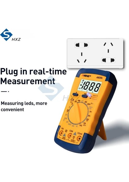 Mavi Sarı 1 Adet A830L LCD Dijital Multimetre Ac Dc Gerilim Diyot Frekans Multitester Akım Test Cihazı Buzzer Fonksiyonu ile Aydınlık Ekran (Yurt Dışından)