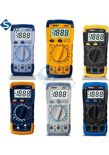 Mavi Sarı 1 Adet A830L LCD Dijital Multimetre Ac Dc Gerilim Diyot Frekans Multitester Akım Test Cihazı Buzzer Fonksiyonu ile Aydınlık Ekran (Yurt Dışından)