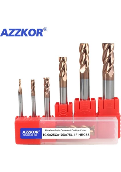 4.0MMX50L 1 Adet Freze Kesicisi Alaşım Kaplama Tungsten Çelik Alet Cnc Işleme HRC55 Freze Azzkor Üst Freze Kesicisi Kiti Freze Tezgahları (Yurt Dışından)