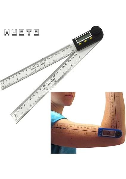 0-200MM Plastik 200MM/300MM Dijital Iletki 8 Inç 12 Inç Açı Cetvel Bulucu Metre Paslanmaz Çelik 360 Derece Gonyometre Eğim Ölçer Cetvel (Yurt Dışından)