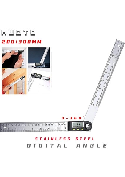 0-200MM Plastik 200MM/300MM Dijital Iletki 8 Inç 12 Inç Açı Cetvel Bulucu Metre Paslanmaz Çelik 360 Derece Gonyometre Eğim Ölçer Cetvel (Yurt Dışından) fiyatları