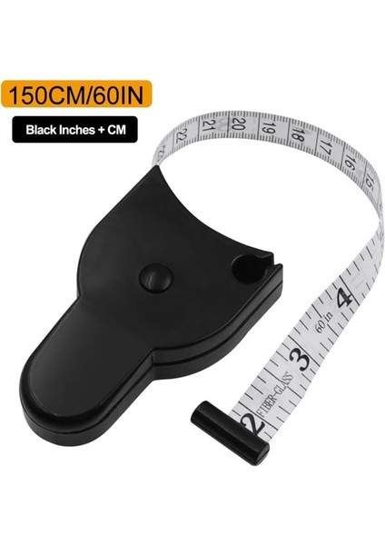 Siyah cm ve Inç 1.5 M Geri Çekilebilir Vücut Ölçü Bandı Mini Cep Y Şeklinde Cetvel Bel Kol Göğüs Kalça Ölçme Ölçeği Vücut Fitness Bant Ölçme Aracı (Yurt Dışından)