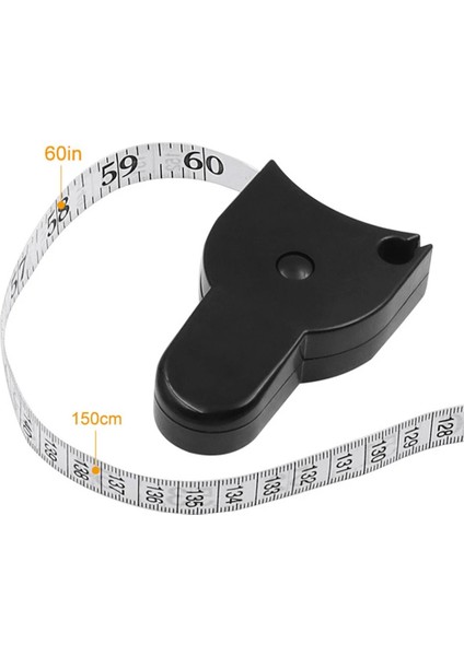 Siyah cm ve Inç 1.5 M Geri Çekilebilir Vücut Ölçü Bandı Mini Cep Y Şeklinde Cetvel Bel Kol Göğüs Kalça Ölçme Ölçeği Vücut Fitness Bant Ölçme Aracı (Yurt Dışından) fırsatları