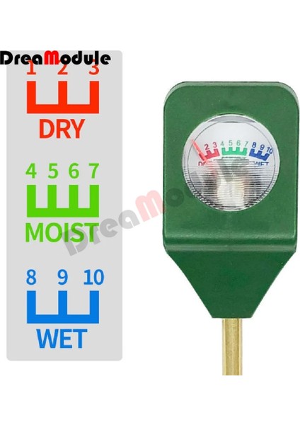 Mini Toprak Nem Sensörü Ölçer Dedektörü Metal Probe Bahçe Bitki Çiçek Su Analizörü Test Cihazı Higrometre Aracı (Yurt Dışından)