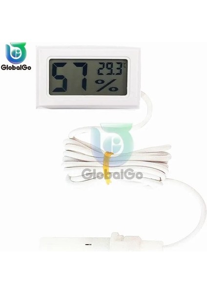 1.5m Kablo Mini LCD Dijital Termometre Higrometre Sıcaklık Kapalı Uygun Sıcaklık Sensörü Nem Ölçer Ölçer Aletleri Kablo (Yurt Dışından)
