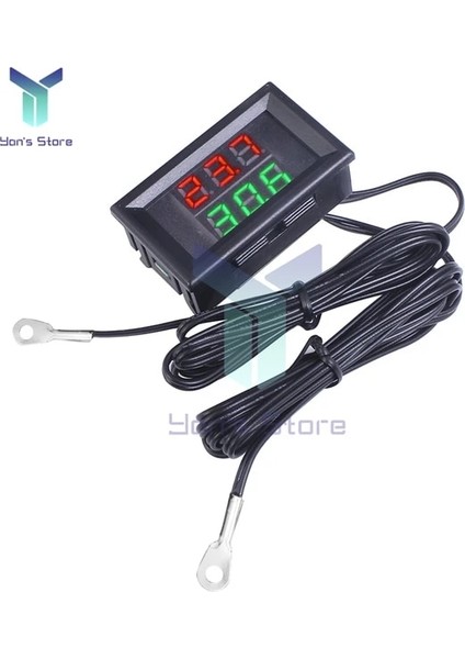 Kırmızı ve Yeşil Dc 4-28 V LED Çift Ekran Dijital Termometre Yerleşik Termometre Ntc Metal Su Geçirmez Prob Sıcaklık Sensörü Yüksek Doğruluk (Yurt Dışından)