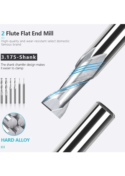 3.175X3.175X20X38L Xcan 2 Flüt Düz Uçlu Değirmen Karbür Cnc Router Gravür Ucu Freze Kesici Spiral Frezeler Ahşap 3.175 4 6 8 10 12MM Shank (Yurt Dışından) fiyatları