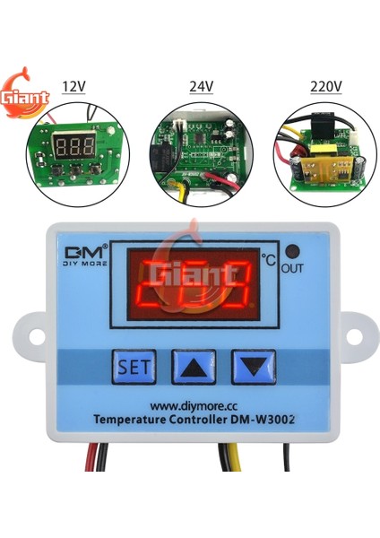 200 cm Sensör Kablosu W3002 Dijital Sıcaklık Kontrol Cihazı Dc 12 V 24 V Ac 110 V 220 V Termostat Isıtma Soğutma Kontrol Termoregülatör Kuluçka Makinesi Için (Yurt Dışından)