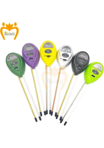 Yuvarlak Kafa 3 In1 Toprak Su Nem Ph Ölçer Asitlik Nem Güneş Işığı Işığı Ph Testi Bahçe Bitkileri Çiçekler Nem Test Cihazı Test Cihazı (Yurt Dışından)