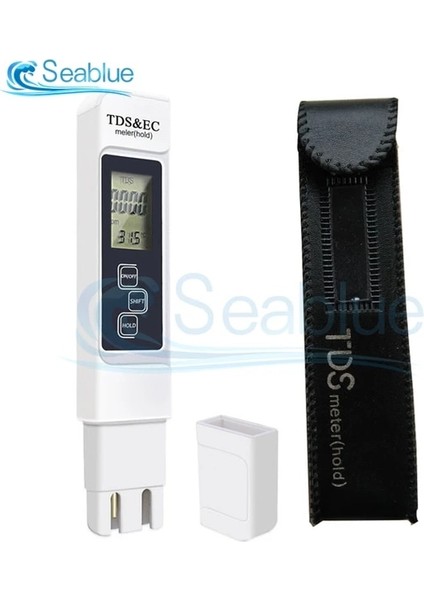 Tds Ec Temp Kılıfı W LCD Dijital Temp /tds/ Ec Metre Test Cihazı Kalem Su Saflığı Ppm Filtre Akvaryum Havuz Suyu Monitörü Için Deri Kılıflı (Yurt Dışından)