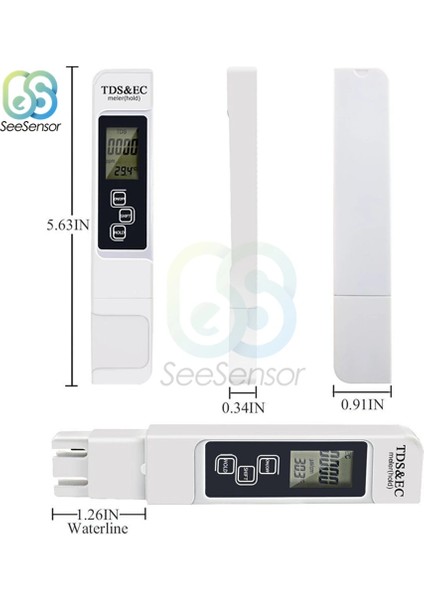 Beyaz Tds Ec Metre Sıcaklık Test Cihazı Kalem Tdsec Test Cihazı 0-9990PPM 3 In1 Fonksiyonlu Iletkenlik Su Kalitesi Ölçüm Aracı (Yurt Dışından) fırsatları