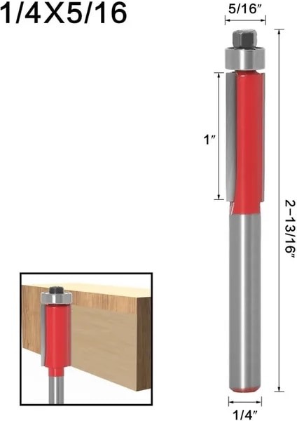 6.35MM Şaft No2 1 Adet 6MM/6.35MM/8MM Shank Gömme Trim Freze Uçları Ahşap Kırpma Kesiciler Rulman ile Ağaç Işleme Aleti Freze Freze Kesicisi (Yurt Dışından)