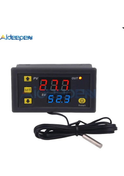 Prob Hattı W3230 Mini Dijital Sıcaklık Kontrol Cihazı 12 V 24 V 220 V Termostat Regülatörü Isıtma Soğutma Kontrolü Termoregülatör Sensörü ile (Yurt Dışından)