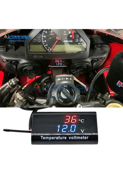 0.56 8-18V Mavi V Dc 12V LED Dijital Sıcaklık Sensörü Voltmetre 0.28 Inç Çift Ekran Termostat Gerilim Ölçer Test Cihazı Araba Motosiklet Için (Yurt Dışından)