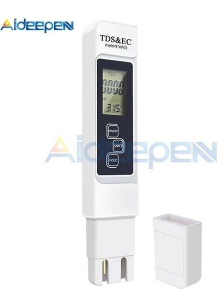 Tds Ec Temp Beyaz 3 In1 Tds/ec Sıcaklık Ölçer Su Kalitesi Test Cihazı Kalem 0-9990PPM Iletkenlik Monitörü Saflık Aracı Içme Suyu Akvaryum Için (Yurt Dışından)