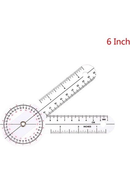 Kırmızı 6/8 Inç Açı Ölçer Kuralı Tıbbi Ortak Cetvel Fizyoterapistler Için Açılarını Ölçmek Için Kalibre Edilmiş Ortopedi Açı Kuralı (Yurt Dışından)