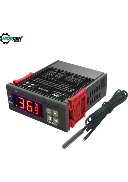Dc 24V Stc 1000 Dijital Sıcaklık Kontrol Cihazı Termostat Termoregülatör Inkübatör Röle LED 10A Isıtma Soğutma STC-1000 12V 24V 220V (Yurt Dışından)