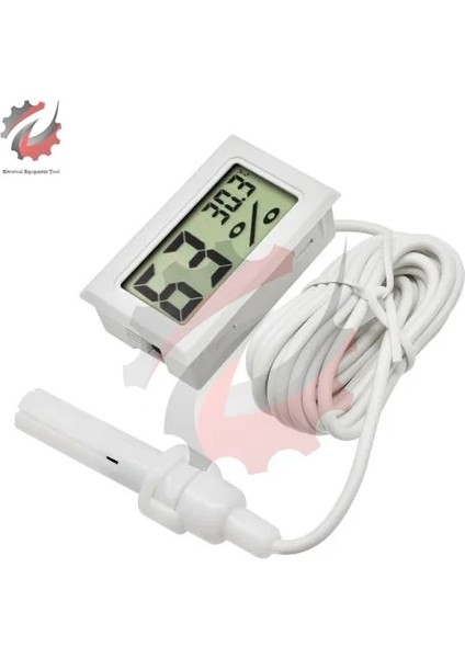 Beyaz 1.5m Mini LCD Dijital Termometre Higrometre Termostat Kapalı Uygun Sıcaklık Sensörü Nem Ölçer Ölçer Aletleri Probu (Yurt Dışından)