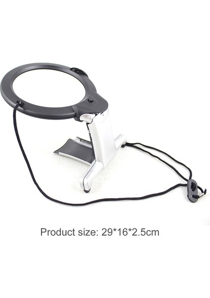 Siyah 2 LED Büyüteç Işıklı Okuma Büyüteç Boyun Aşınma Dikiş Büyüteç Yaşlılar Için Boyun Asılı Tasarım Büyüteç Takı Tamir Çok (Yurt Dışından)