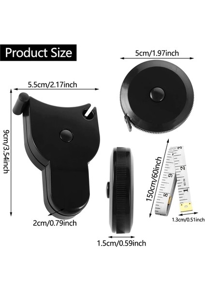 3 Adet 3 Adet Geri Çekilebilir Mezura Vücut Ölçümü Için Terzi Terzi Otomatik Ölçüm Bandı Yumuşak Cetvel Dikiş Aksesuarları (Yurt Dışından)