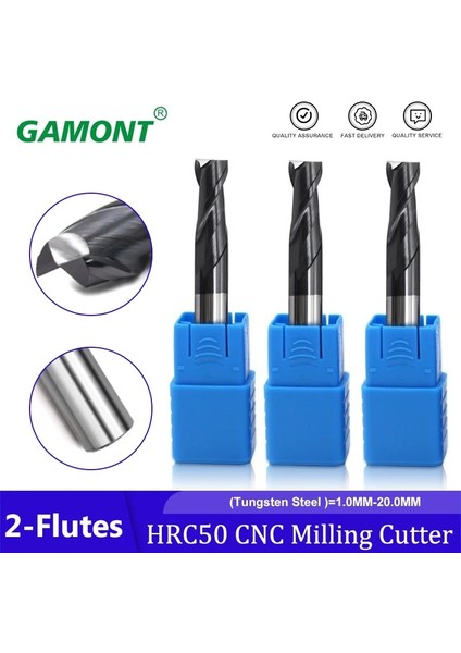 1 Adet 5.0mm x 100L Gamont HRC50 2 Flüt Tungsten Çelik Karbür Freze Kesicisi Cnc Işleme Merkezi Düz Uçlu Freze Kesicisi (Yurt Dışından)