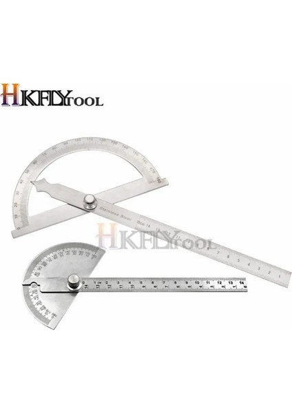 150MM 150MM Paslanmaz Çelik Yuvarlak Kafa 180 Derece Iletki Açı Bulucu Döner Ölçüm Cetveli Makinist Aracı 10 cm Zanaatkar Cetvel (Yurt Dışından) modelleri