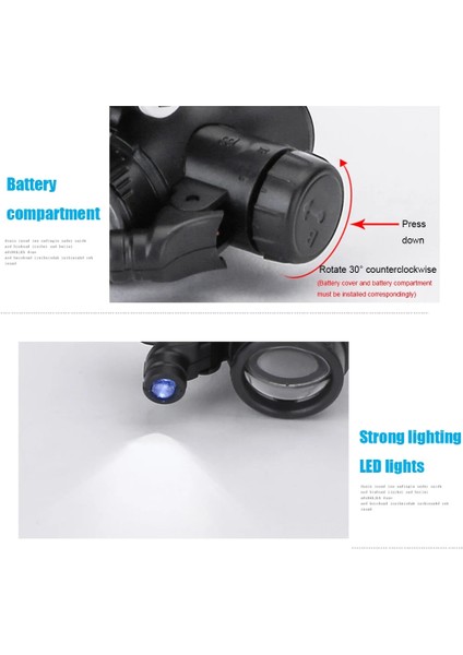 10 Adet 3 x Lens Kartı Teleskopik Kuyumcu Büyüteç 8X/15X/23X Büyüteçler 2 LED Işık Lens Hassas Çalışma Için Büyüteç Gözlük Okuma Saatçi (Yurt Dışından)