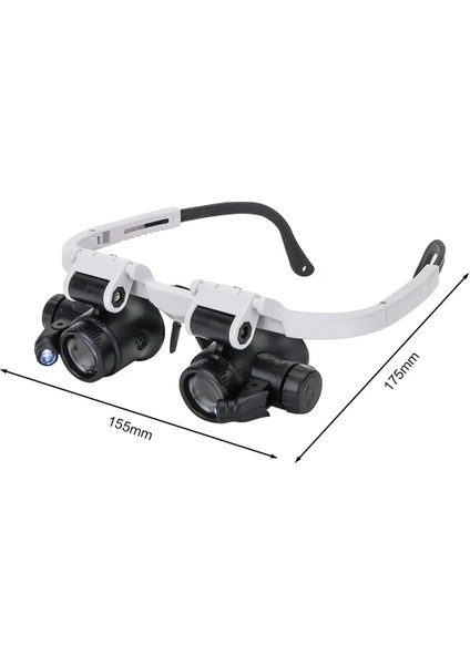 10 Adet 3 x Lens Kartı Teleskopik Kuyumcu Büyüteç 8X/15X/23X Büyüteçler 2 LED Işık Lens Hassas Çalışma Için Büyüteç Gözlük Okuma Saatçi (Yurt Dışından)