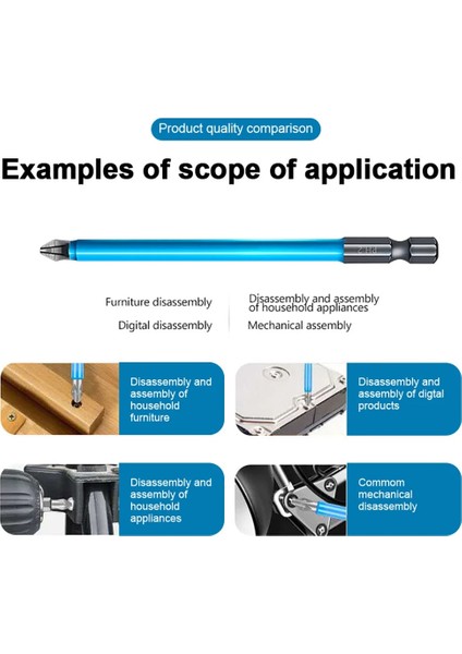 70MM 90MM Tornavida Seti Çapraz Kaymaz Matkap Uçları Ph2 Manyetik Tip1/4 "hex Shank Toplu Kafa El Elektrikli Tornavidaya Uygun (Yurt Dışından) fırsatları