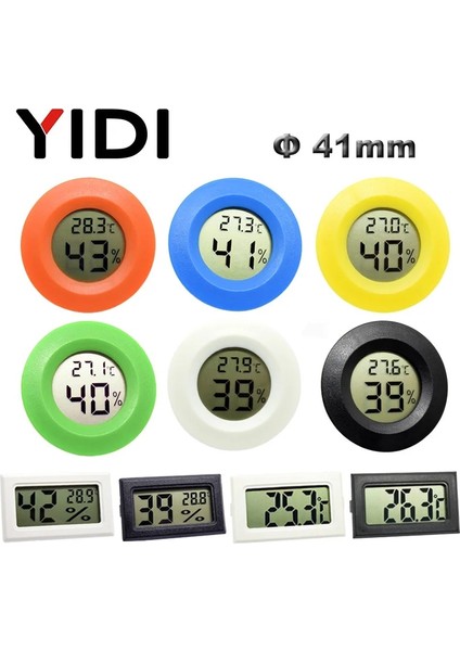 Kare Beyaz Mini Dijital LCD Termometre Higrometre Ölçer Dondurucu Test Cihazı Sıcaklık Sensörü Nem Ölçer Dedektörü Monitör Kapalı Pet Araba (Yurt Dışından)